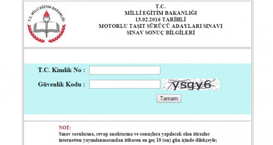 13 Şubat ehliyet sınav sonuçları açıklandı Tıkla-öğren