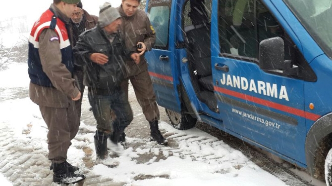 Hayvanları yemledi, donmak üzereydi, jandarma yetişti