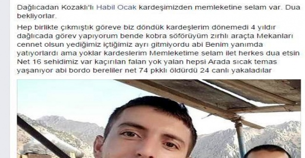 Dağlıca’daki askerler dua bekliyor