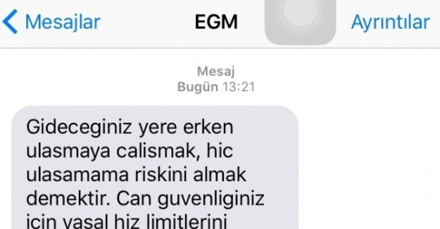 Emniyetten dönüş için uyarı mesajı