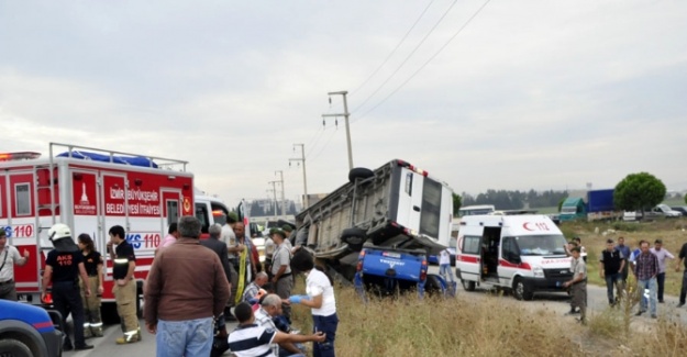 Askeri araç servis minibüsüyle çarpıştı: 12 yaralı