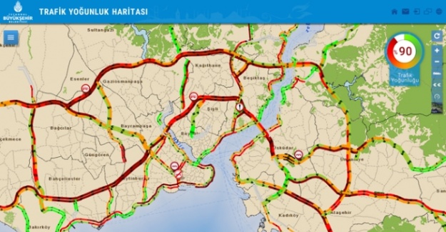 İstanbul’da trafik yoğunluğu yüzde 90’a ulaştı