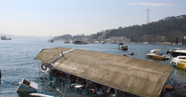 Bebek sahilinde tekne battı