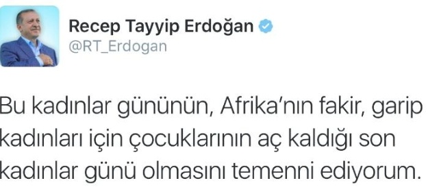 Cumhurbaşkanı Erdoğan’dan "8 Mart" tweeti