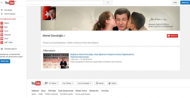 Davutoğlu youtube’dan ilk videosunu yayınladı