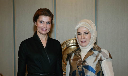 Maryna Poroşenko, Emine Erdoğan’ın konuğu oldu