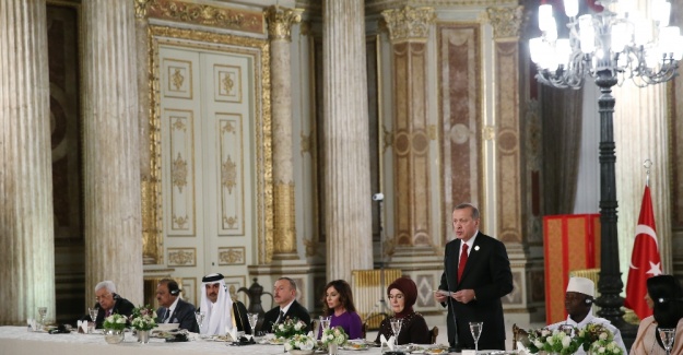 Erdoğan’dan devlet liderlerine Dolmabahçe’de yemek
