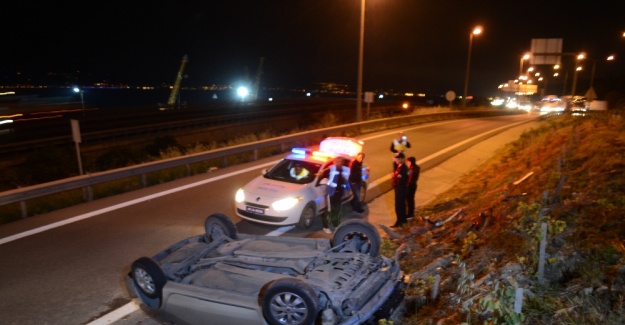 Takla atan araçtan burnu dahi kanamadan çıktı