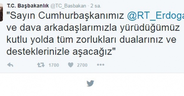 Başbakan Yıldırım’dan ilk tweet