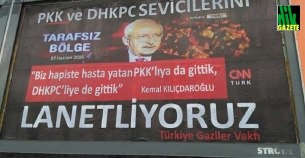 PKK ile DHKP-C ziyaretçisi Kılıçdaroğlu&#039;na dev afişle tepki: Lanetliyoruz