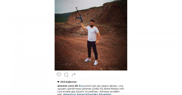 Amedsporlu futbolcudan kaleşnikoflu PKK propagandası