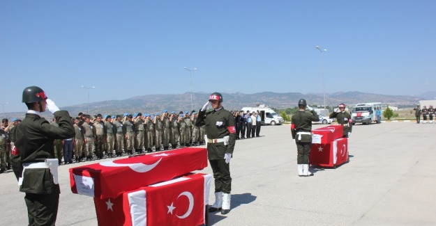 Şehit askerlerin naaşları memleketlerine uğurlandı