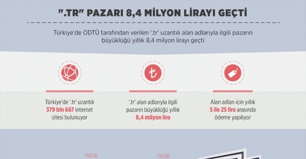 İnternette '.tr' pazarı 8,4 milyon lirayı geçti