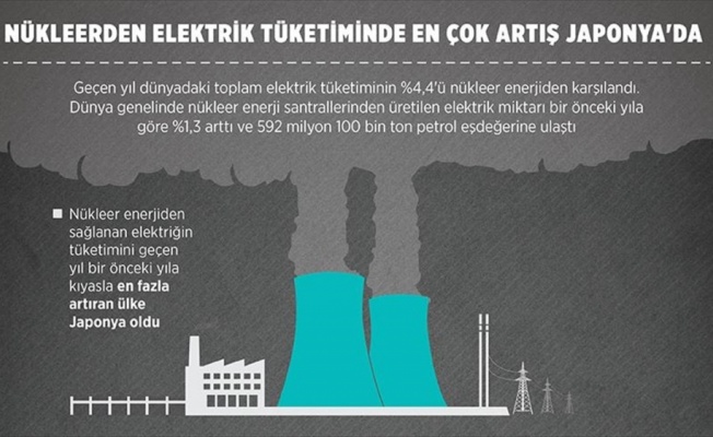 Nükleerden elektrik tüketiminde en çok artış Japonya'da