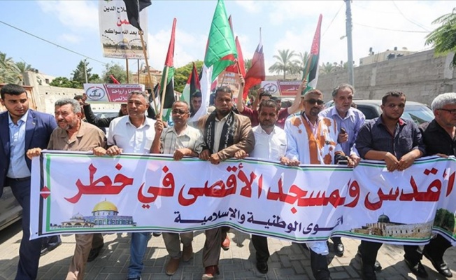 Gazze'de İsrail'in ırkçı uygulamaları protesto edildi