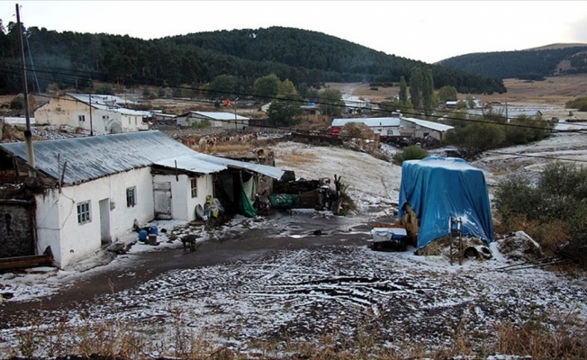 Ardahan'da kar yağışı ve dolu etkili oldu