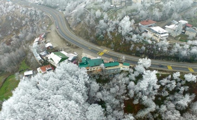 Bolu Dağı'nın kar manzarası havadan görüntülendi