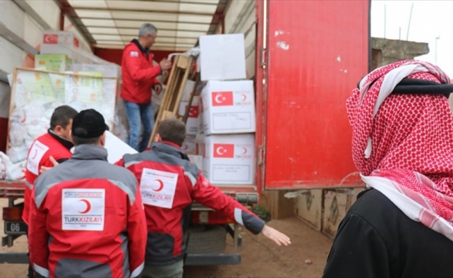 Türk Kızılayı'ndan Afrin kırsalına insani yardım