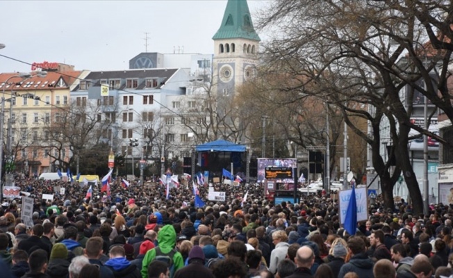 Slovakya'da hükümet karşıtı gösteri