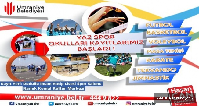 Ümraniye Belediyesi Yaz Spor Okulları kayıtları başladı