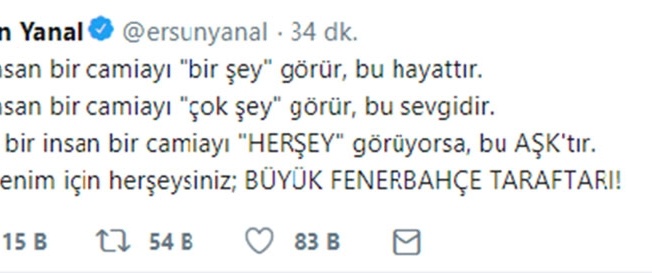 Ersun Yanal taraftara seslendi