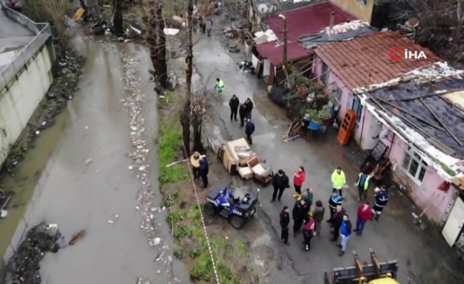 Sarıyer’de evler sel sonrası harabeye döndü