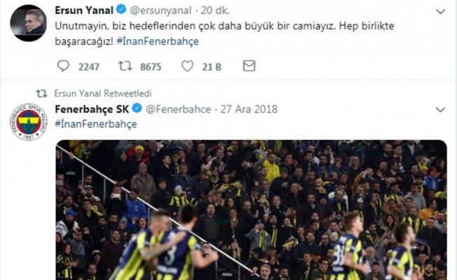 Ersun Yanal: "Hep birlikte başaracağız"