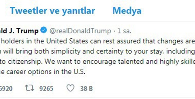 Trump’tan vize açıklaması