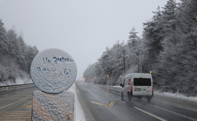 Bolu Dağı’nda kar yağışı