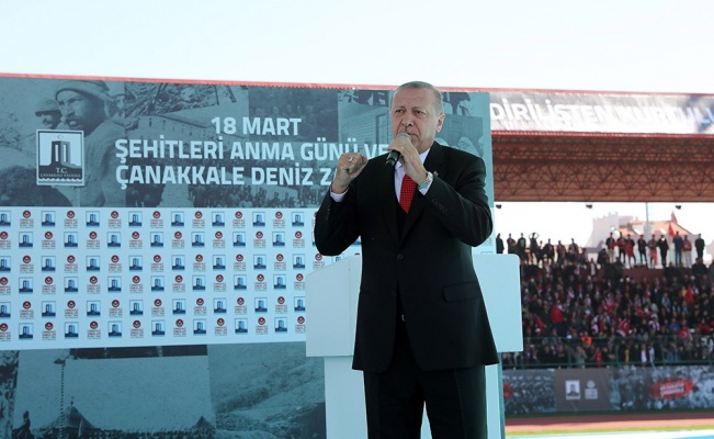 Cumhurbaşkanı Erdoğan Çanakkale’den haykırdı: "Biz buradayız"