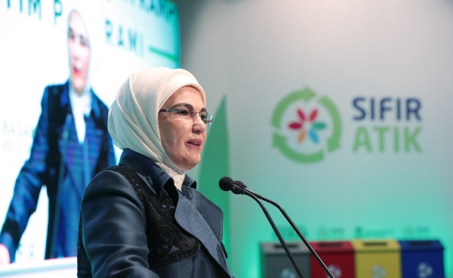 Emine Erdoğan: "Bir buçuk yıl içinde sıfır atık projesi kapsamında 42 milyon ağacın kesilmesi önlendi” 