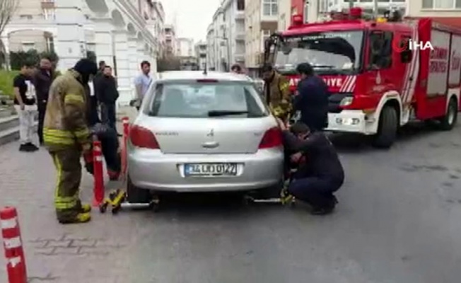 Yangına giden itfaiyenin hatalı park mücadelesi