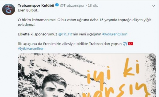 Trabzonspor’dan Eren Bülbül paylaşımı