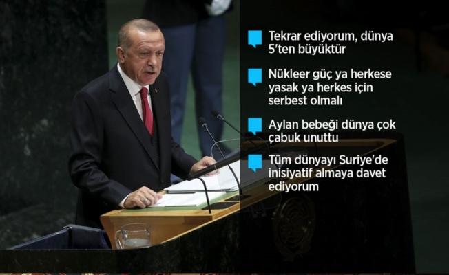 Cumhurbaşkanı Erdoğan BM&#039;de konuştu