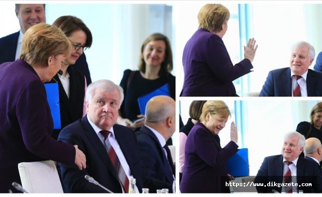 Almanya İçişleri Bakanı Seehofer koronavirüs nedeniyle Merkel&#039;in elini sıkmadı