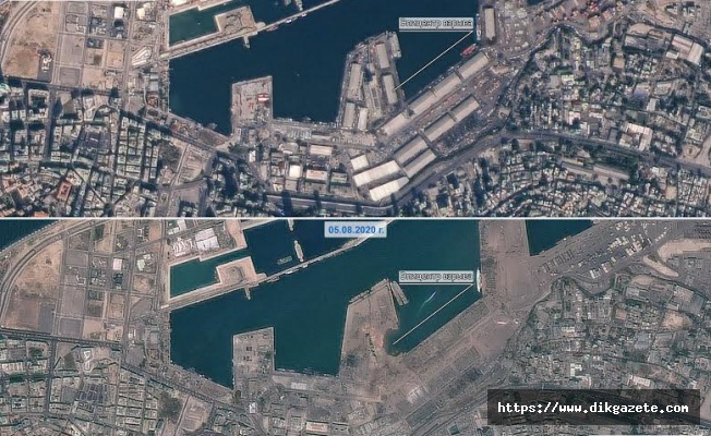 Rusya, Beyrut'un patlama öncesi ve sonrası uzaydan görüntülerini yayınladı