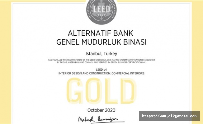 Alternatif Bank'a “LEED Gold Sertifikası“