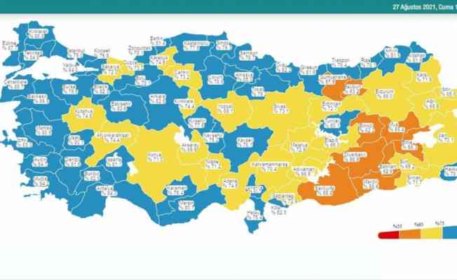 İstanbul Kovid-19 aşı haritasında mavi renge döndü