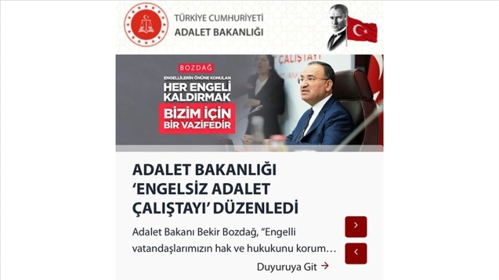 Adalet Bakanlığı, internet sitesi ve UYAP'ı engelliler için özel tasarlardı