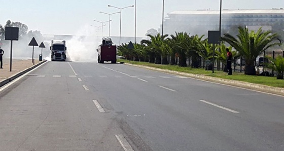 Akaryakıt tankeri alev aldı, faciadan dönüldü