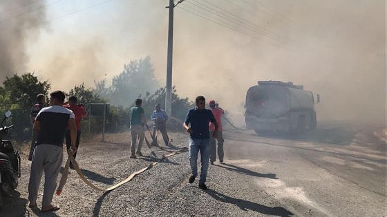 Alanya'da villalar bölgesinde yangın