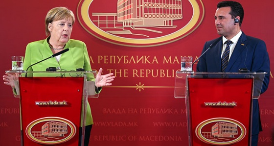 Almanya Başbakanı Merkel Makedonya’da