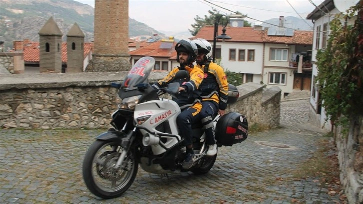 Amasya'da motosiklet ambulansla vakalara kısa sürede ulaşılıyor