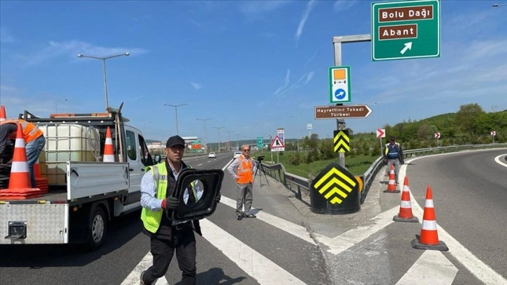 Anadolu Otoyolu'nun Bolu Dağı geçişinde viyadük bakım çalışması başlatıldı