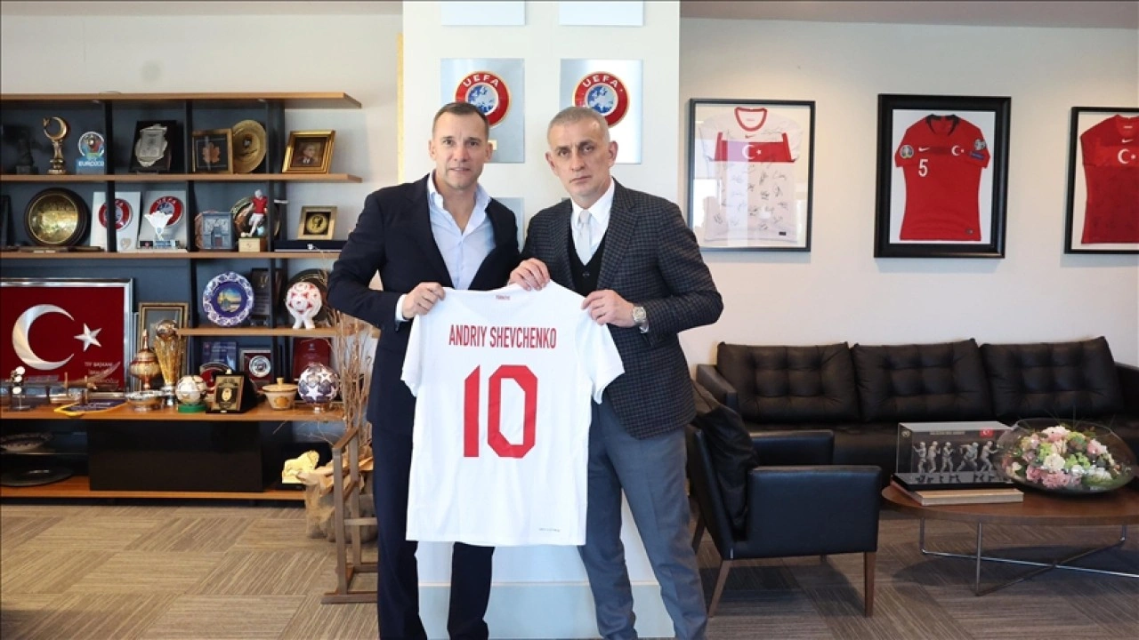 Andriy Shevchenko, TFF Başkanı Hacıosmanoğlu'nu ziyaret etti