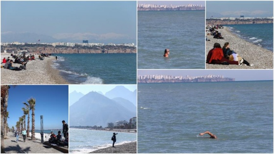 Antalya'da güneşli havada deniz keyfi