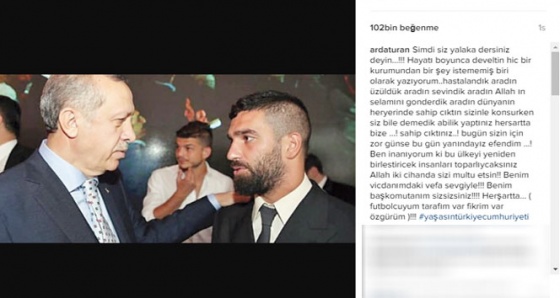 Arda Turan: Benim başkomutanım sizsiniz!