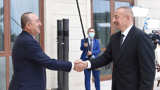 Azerbaycan Cumhurbaşkanı Aliyev, Dışişleri Bakanı Çavuşoğlu'nu kabul etti