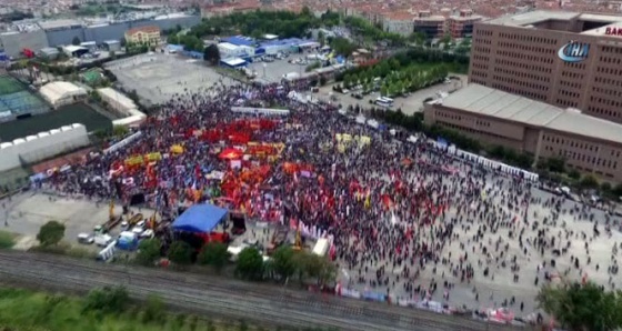 Bakırköy'deki 1 Mayıs kutlaması havadan görüntülendi