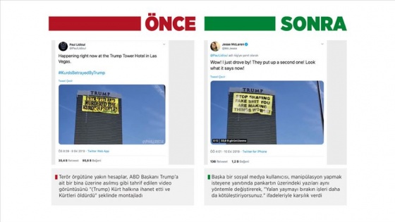 Barış Pınarı Harekatı'nı manipüle etmek için Greenpeace pankartını değiştirdiler